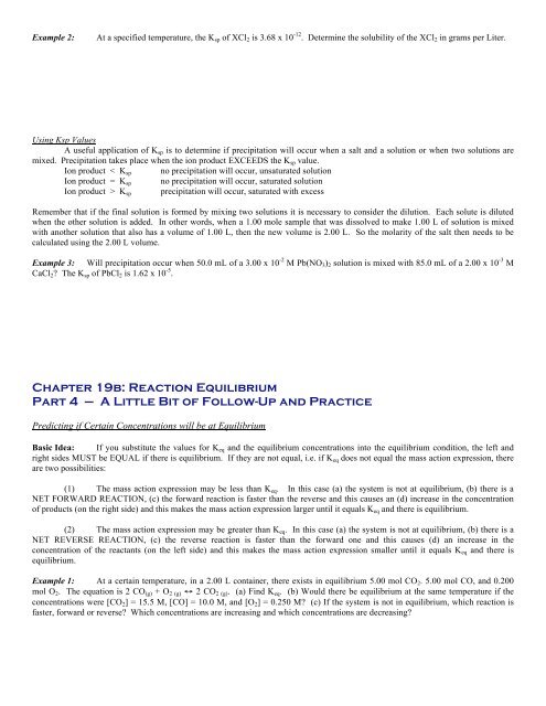 Chapter 19B Notes - Honors Chemistry Coursework