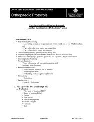 Orthopaedic Protocols