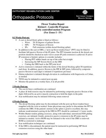 Orthopaedic Protocols