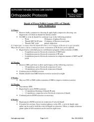 Orthopaedic Protocols