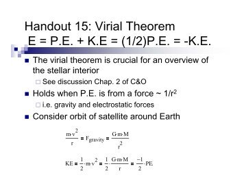 (1/2)PE = -KE - Astro Pas Rochester