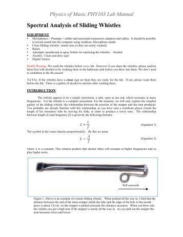 Lab #2 â Spectral Analysis of Sliding Whistles - Astro Pas Rochester