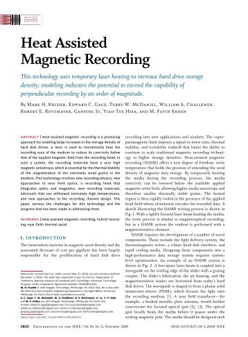 Heat Assisted Magnetic Recording