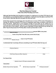 Sheridan Memorial Hospital Paid Time Off (PTO) Buy-out Form