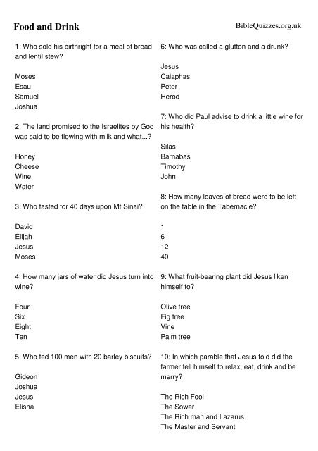 Download Printable Quiz Bible Quizzes And Puzzles