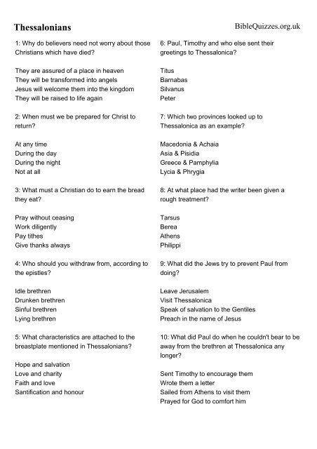 Download Printable Quiz - Bible Quizzes and Puzzles