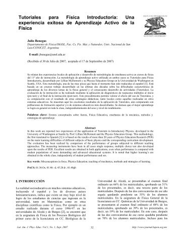 Tutoriales para FÃ­sica Introductoria - Latin-American Journal of ...