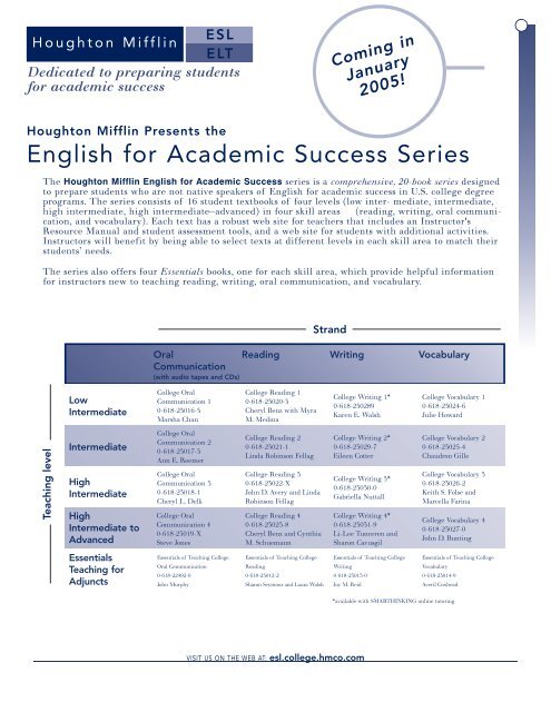 English for Academic Success Series - Sunburst Media