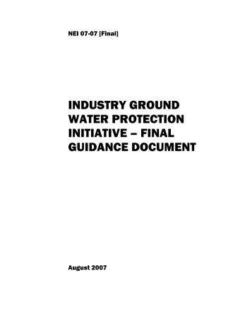 industry ground water protection initiative - Technical Associates