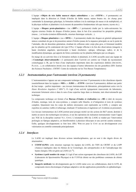 Rapport quadriennal 2002 - Laboratoire d'Astrophysique de l ...