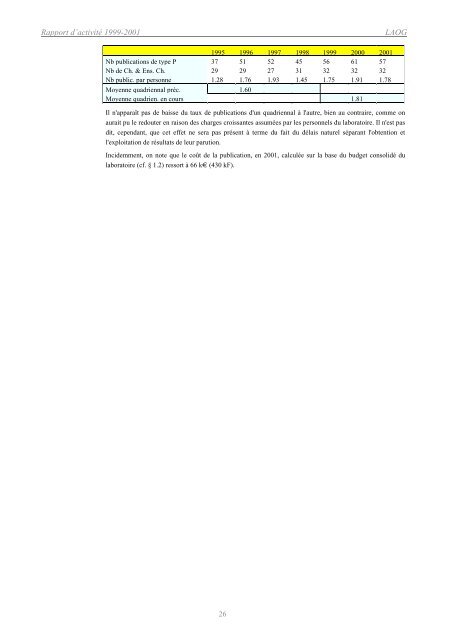 Rapport quadriennal 2002 - Laboratoire d'Astrophysique de l ...