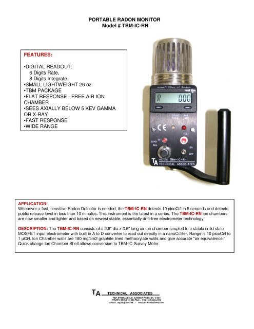 Information About Tbm Ic Rn Air Monitor