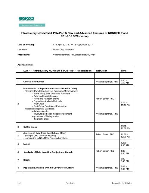 Full Agenda - ICON plc