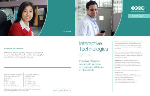 Interactive Technologies group - ICON plc