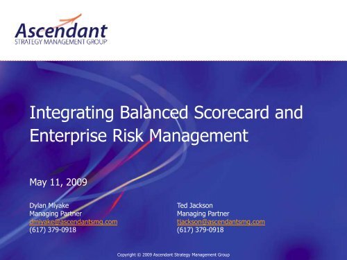 ERM and the Balanced Scorecard - Ascendant Strategy Management Group