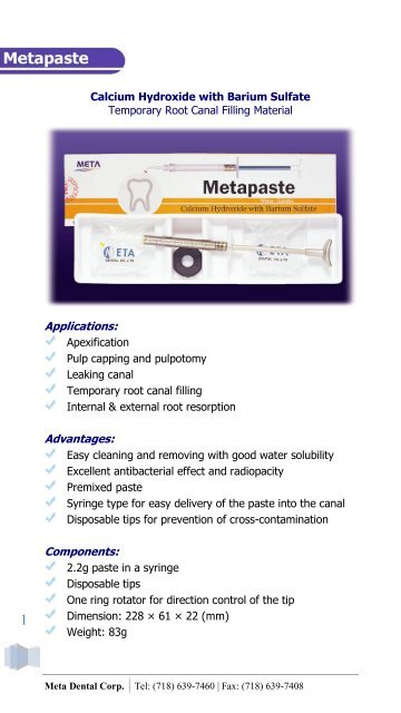 Metapaste - Meta Dental Manufacturing