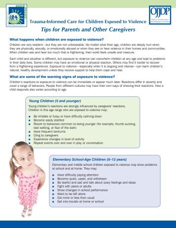 Tips for Parents and Other Caregivers