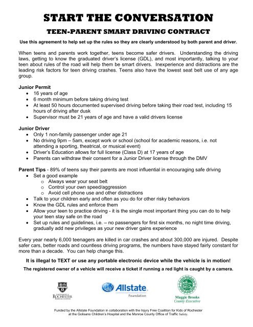 Parent Teen Contract >> Nys Teen Parent Driving Contract Injury Free Coalition For Parent Teen Contract >> Nys Teen Parent Driving Contract Injury Free Coalition For