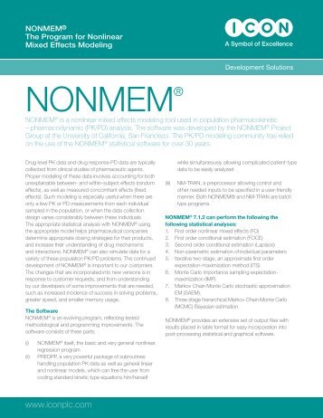 NONMEM® - ICON plc