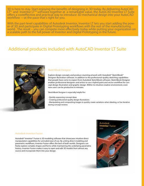 AutoCAD Inventor LT Suite 2013 Brochure - Autodesk