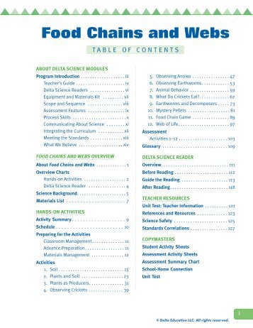 Food Chains and Webs - Delta Education