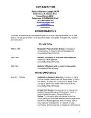 View Curriculum Vitae - Child & Family Studies - University of South ...