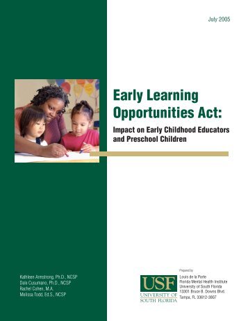 The Early Learning Opportunities (ELO) Act - Child & Family Studies