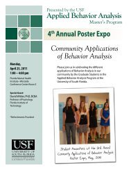 Presented by the USF Applied Behavior Analysis - Child & Family ...