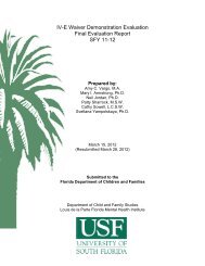 FL IV-E Waiver Evaluation â Final Report - Child & Family Studies