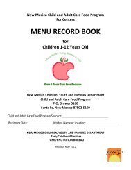 Center Menu Record Book (MRB) - Children (PDF) - New Mexico Kids