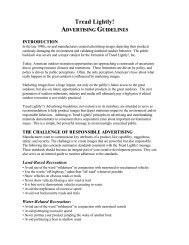 Tread Lightly! ADVERTISING GUIDELINES