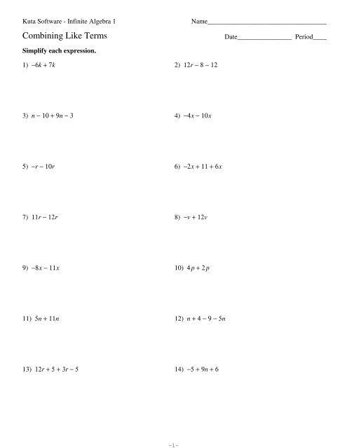 Combining Like Terms