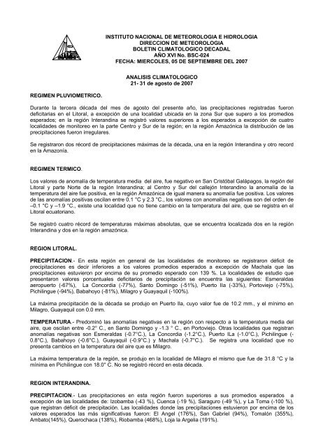 instituto nacional de meteorología