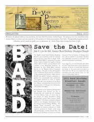 Save the Date! - The New York Preservation Archive Project