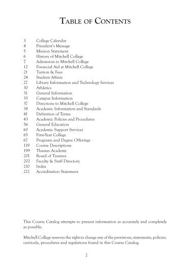 Course Catalog - Mitchell College