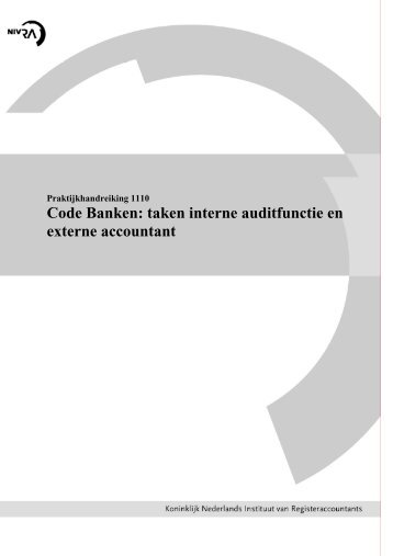 Code Banken: taken interne auditfunctie en externe accountant - NBA