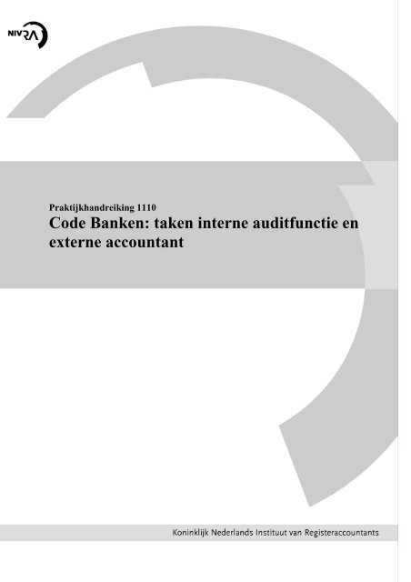 Code Banken: taken interne auditfunctie en externe accountant - NBA