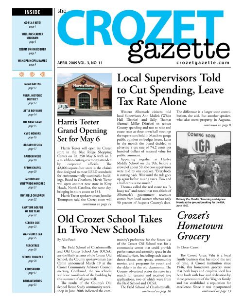 Local Supervisors Told to Cut Spending, Leave Tax ... - Crozet Gazette