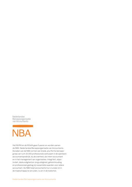 Hoofdpunten uit de publieke managementletter voor de zorg - NBA