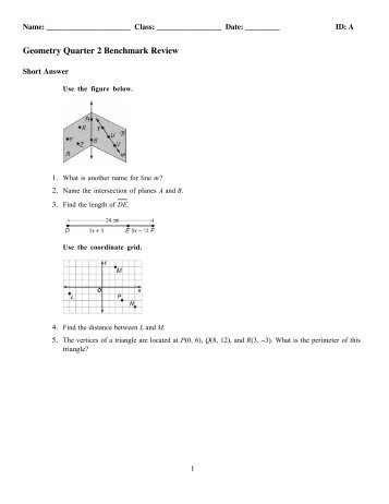 Quarter Review And Final Study Guide Geometry