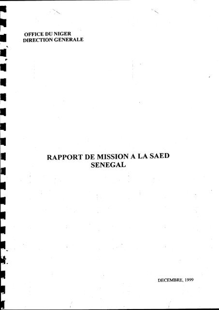 RAPPORT DE MISSION A LA SAED - Cra-segou.org