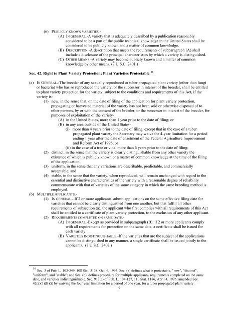 Plant Variety Protection Act and Regulations and Rules of Practice