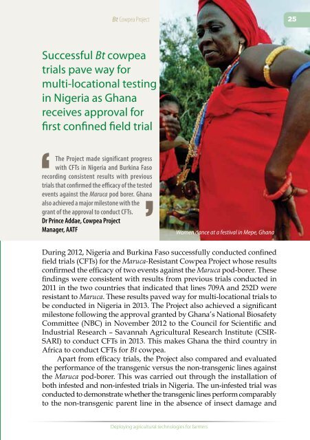 Annual Report 2012 - African Agricultural Technology Foundation