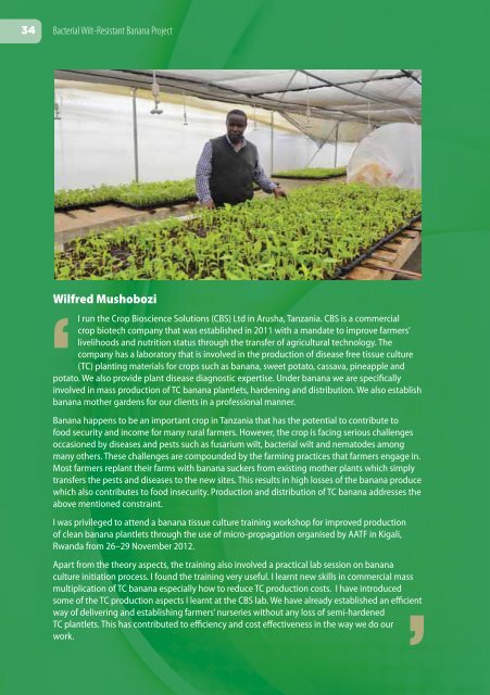 Annual Report 2012 - African Agricultural Technology Foundation