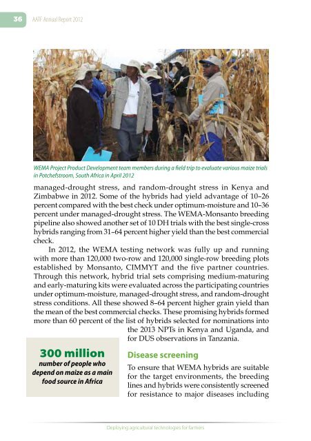 Annual Report 2012 - African Agricultural Technology Foundation