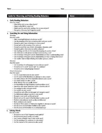 Guide for Observing and Noting Reading Behaviours - GSSD Blogs