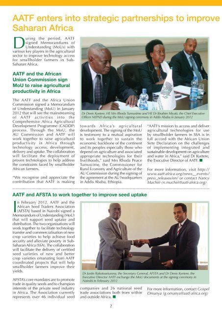 Partnerships Issue 9 - African Agricultural Technology Foundation