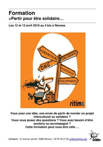 Formation >Partir pour être solidaire…