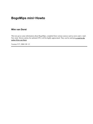Bogomips mini-Howto - Directory UMM