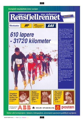 610 lÃ¸pere - 31720 kilometer - Rensfjellrennet